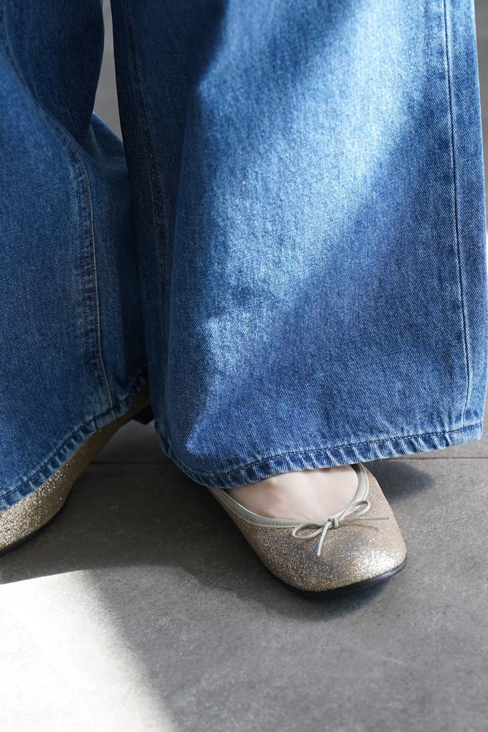 VIRINA] バレエシューズ レディース 日本製 グリッター ポインテッドト